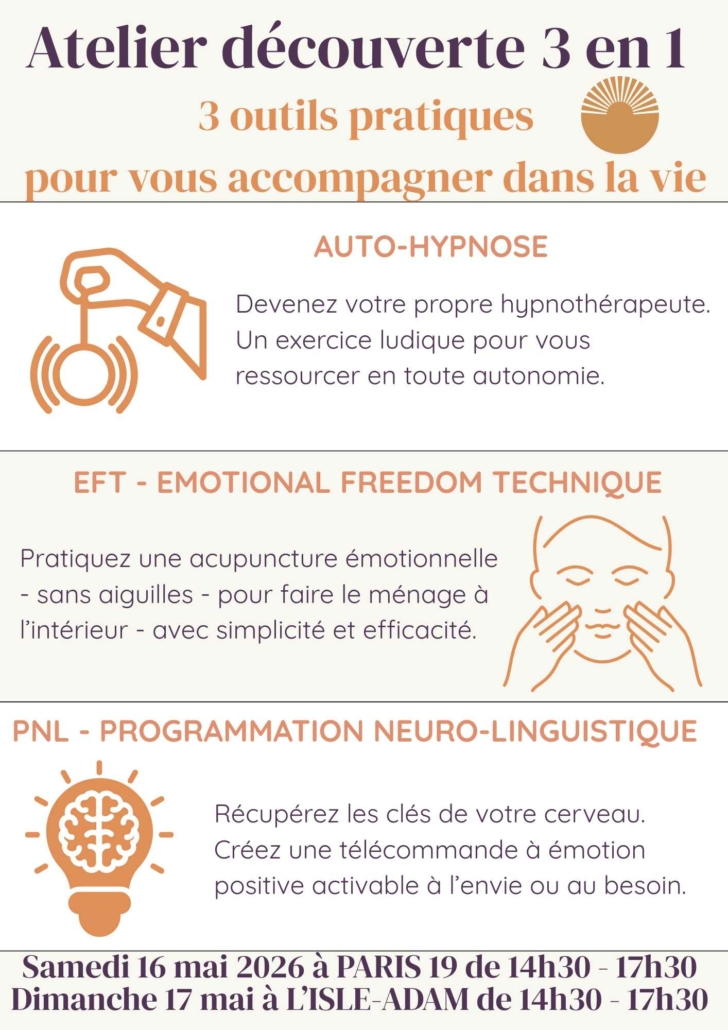 Atelier auto-hypnose EFT PNL Paris LISLE ADAM Atelier auto-hypnose EFT PNL Paris LISLE ADAM